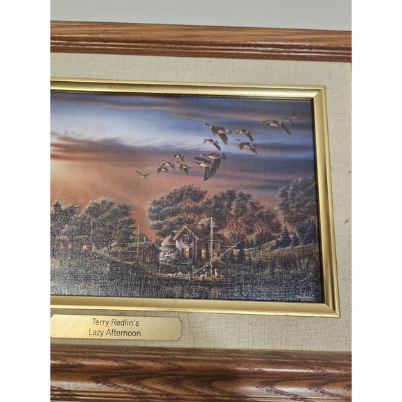 Terry Redlin "Lazy Afternoon" Personal Collage Series Linen Art Mini 12x8.5 - Picture 5 of 8